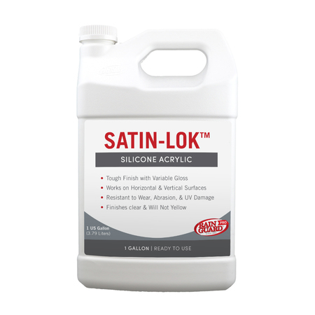 RAINGUARD BRANDS 1 Gal. Satin-Lok Silicone Acrylic Sealer, High Gloss, Clear CR-1401